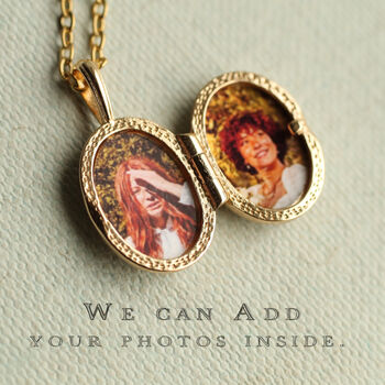 French Oval Vermeil Personalized Locket Necklace, 3 of 8