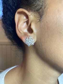Snowflake Earrings In Solid Sterling Silver, 2 of 2