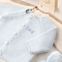 Boys Bubble Knitted Baby Cardigan, thumbnail 3 of 11