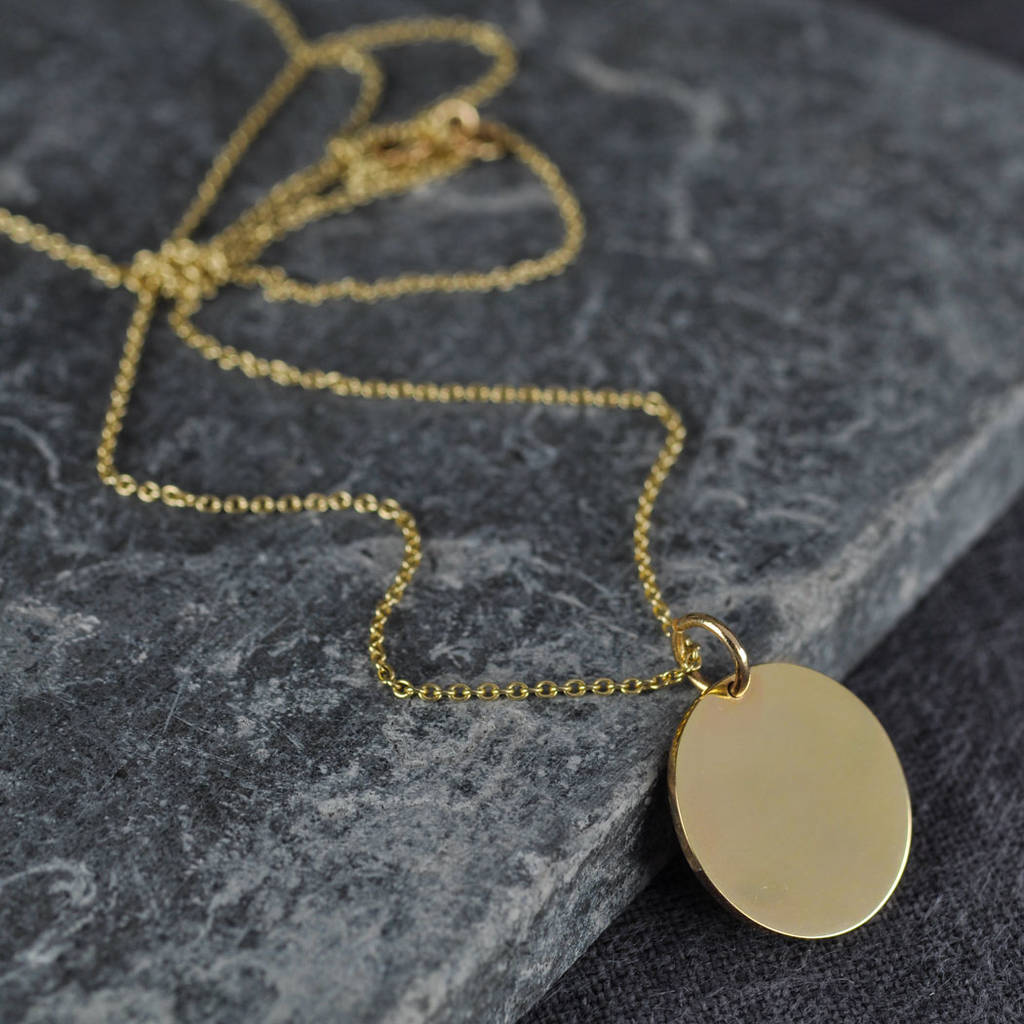 Solid Gold Large Disc Necklace By LINDSAY PEARSON