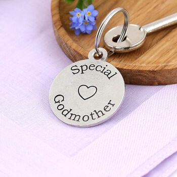 Special Godmother Gift Personalised Round Keyring, 4 of 5