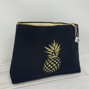 Glitter Pineapple Print Makeup Bag, 4 of 6