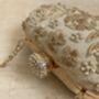 Gold Silk Oval Clutch Bag, thumbnail 7 of 9
