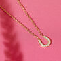 Love You More Than Horses Dainty Horseshoe Necklace, thumbnail 2 of 11