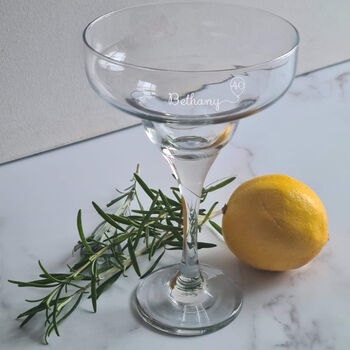 Engraved Cocktail Glass Personalised 40th Birthday Gift, 5 of 12
