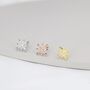 Sparkly Cz Starburst Stud Earrings In Sterling Silver, thumbnail 2 of 11