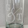 G And T Engraved Gin Glass With Pewter Base, thumbnail 3 of 6