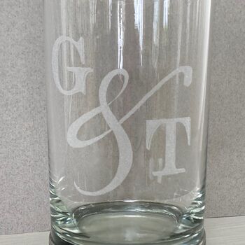 G And T Engraved Gin Glass With Pewter Base, 3 of 6
