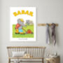 Babar The Elephant Gardening Art Print, thumbnail 4 of 4
