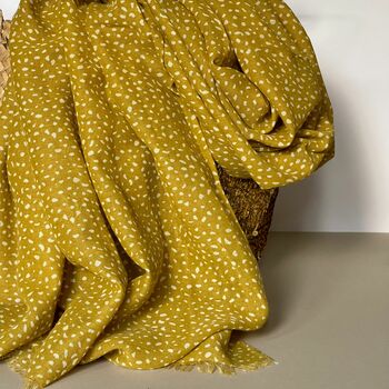 Mustard Scarf With Animal Print, 2 of 2
