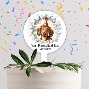 Personalised Dachshund Birthday Break Through Dog, 4 of 9