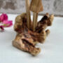 Handcrafted Mushrooms Sculpture On Natural Teak Root, thumbnail 4 of 8