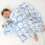 Personalised Fluffy Blue Elephant Blanket And Comforter, thumbnail 2 of 7