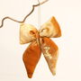 Personalised Vintage Velvet Bow Hanging Decoration, thumbnail 3 of 4