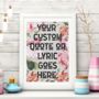 Personalised Quote Vintage Style Floral Print, thumbnail 2 of 5