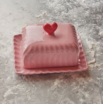 Love Heart Ceramic Butter Dish, 3 of 3