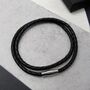 Men's Personalised Special Date Slim Woven Double Strand Leather Bracelet, thumbnail 1 of 5