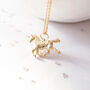 Gold Plated Unicorn Necklace, thumbnail 1 of 7