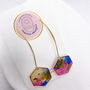 Multicolour Hexagonal Threader Statement Earrings, thumbnail 4 of 10