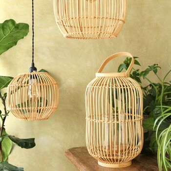 Small Round Rattan Lampshade, 5 of 6