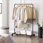 Clothes Rack On Wheels With Storage Shelf, thumbnail 2 of 6