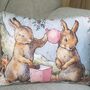 Christmas Bunny Hand Printed Decorative Cushion, thumbnail 4 of 4