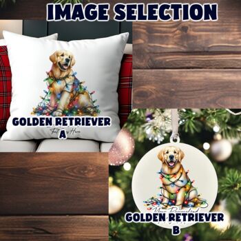 Personalised Golden Retriever In Christmas Lights, 3 of 10