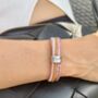 Personalised Pink Memorial Bracelet: Engraved Ashes Keepsake Urn Pendant For Remembrance, thumbnail 1 of 11