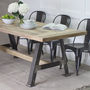 A Game Reclaimed Wood Dining Table With Steel A Frame, thumbnail 2 of 3