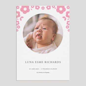 Petal Birth Announcement Cards, 3 of 3