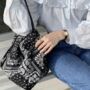 Black Paisley Lightweight Tote Bag With Long Handles, thumbnail 4 of 7