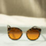 Brown Tortoise Shell Gold Rim Cat Eye Sunglasses, thumbnail 2 of 6