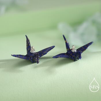 Japanese Paper Origami Crane Ear Threaders Three, 2 of 11