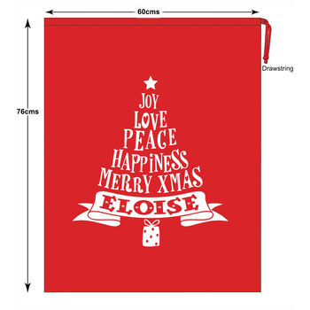 Large Christmas Sack Personalised Tree Design, 4 of 4