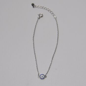 Sterling Silver Evil Eye Dainty Bracelet, 3 of 9