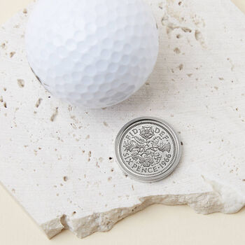 60th Birthday 1966 Sixpence Coin Golf Marker, 2 of 7