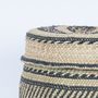 Milulu Grass Lidded Black And Natural Storage Basket, thumbnail 4 of 8