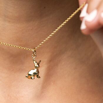 Bunny Charm Necklace, Sterling Silver Or Gold Plated, 3 of 11
