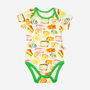 Cheese Pattern Short Sleeve Baby Bodysuit, thumbnail 1 of 5