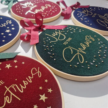Christmas Joy Personalised Embroidered Hoop, 8 of 8