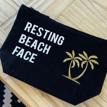 Resting Beach Face Slogan Make Up Bag, 5 of 7