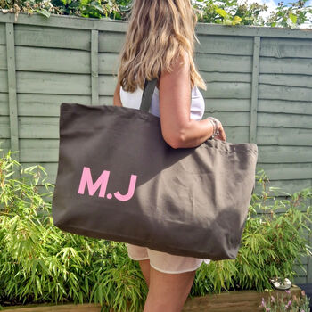 Custom Text Oversized Canvas Tote Bag, 10 of 12