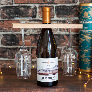 Wine Or Prosecco O'clock Butler And Glasses Holder, 3 of 4