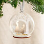 Metallic Engagement Silhouette And Tree Personalised Christmas Bauble, thumbnail 2 of 6