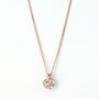 Rose Gold Colour Plated Everyday Necklace With Crystal Pendant, thumbnail 1 of 2