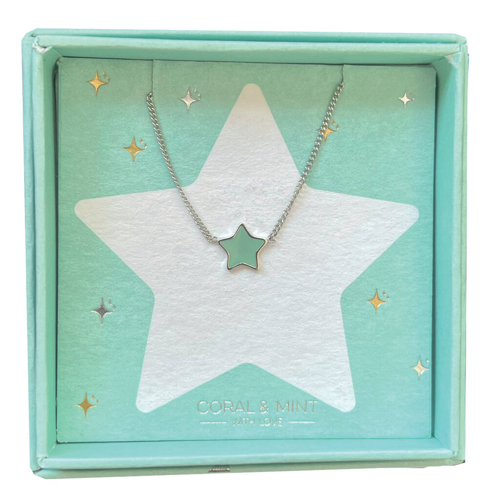 Christmas Edition Mint Star Necklace, 1 of 2