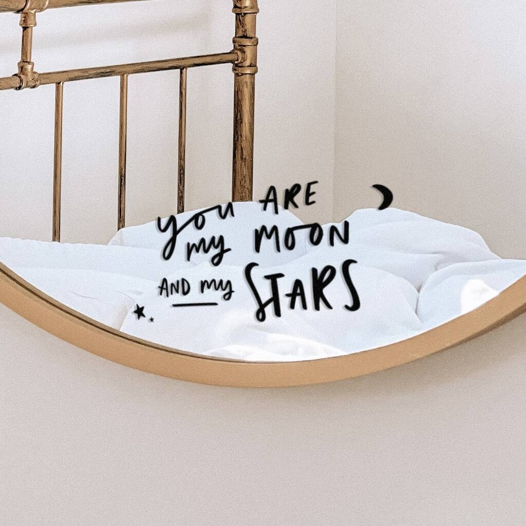 'You Are My Moon and My Stars' Mirror Decal Sticker, 1 of 2