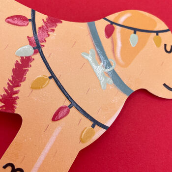 'Labrador Puppy In Christmas Lights' Christmas Card, 2 of 2