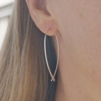 Sterling Silver Curved Hoop Earrings, 10 of 10