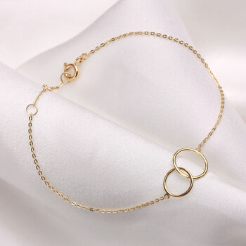 9ct Gold Seven Inch Karma Circles Bracelet, 2 of 4